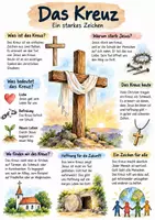 Vorschau - Arbeitsblätter - Lernplakat + Arbeitsblätter zum Thema "Kreuz" + Lösung & MP3 + Infografik - Deckblatt