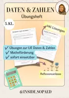 Vorschau - Arbeitsblätter - Übungsheft Mathe: Daten und Zahlen (inkl. Lösungen) - Deckblatt
