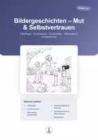 Vorschau - Arbeitsblätter - Mut & Selbstvertrauen | Kreatives Schreiben Klasse 3–4 | 5 Bildergeschichten mit Hilfen & Lösungen - Deckblatt