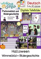 Vorschau - Fördermaterial/Inklusion - Bildergeschichte | Halloween | Digitale Tafelbilder - Deckblatt