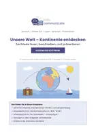 Vorschau - Stundenentwürfe - Kostprobe: Kontinente entdecken Klasse 3/4: Unterrichtsreihe Sachtexte lesen, beschreiben, präsentieren - Deckblatt