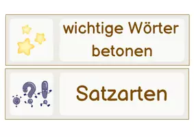 Vorschau - Arbeitsblätter - Wortkarten betontes Vorlesen Aushang - Seite 2