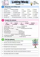 Vorschau - Arbeitsblätter - Linking Words – Merkblatt & Übungsaufgaben | Englisch - Seite 2