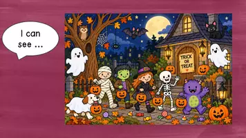 Vorschau - Arbeitsblätter - Skeleton meets the Mummy – Part 1 | Halloween Englisch | Präsentation & Activity Booklet - Seite 1