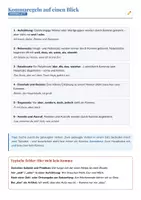 Vorschau - Arbeitsblätter - Kommaregeln auf einen Blick | Merkblatt & Übung zur Kommasetzung | Klasse 7–8 | mit Lösung - Deckblatt