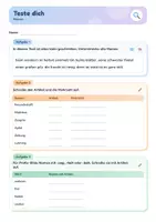 Vorschau - Arbeitsblätter - Nomen Spickzettel | Merkblatt Artikel, Signalwörter & Mehrzahl | Klasse 5–6 | mit Übung - Seite 1