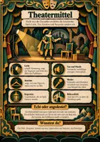 Vorschau - Poster - Lernposter Theatermittel: Licht, Kostüm, Requisite - Darstellendes Spiel & Theater AG - Seite 1