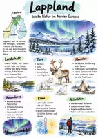 Vorschau - Arbeitsblätter - Lernplakat + Arbeitsblätter zum Thema "Lappland (vertiefend)" (Lückentext, Hörverstehen) + Lösung & MP3 + Infografik - Deckblatt