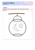 Vorschau - Arbeitsblätter - Laternen-Rätsel Sankt Martin | Anlaute, Lösungswort & Laterne malen | Klasse 1–2 - Seite 1