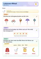 Vorschau - Arbeitsblätter - Laternen-Rätsel Sankt Martin | Anlaute, Lösungswort & Laterne malen | Klasse 1–2 - Seite 2