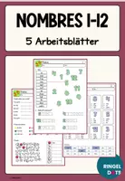 Vorschau - Arbeitsblätter - Nombres 5 Arbeitsblätter zu den Zahlen 1-12 - Deckblatt