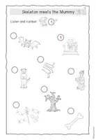 Vorschau - Arbeitsblätter - Skeleton meets the Mummy – Part 2 | Halloween Storytelling Englisch - Seite 1