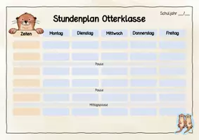 Vorschau - Anderer Materialtyp - Stundenplan Otterklasse I Klassentier Otter - Seite 3