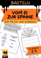 Vorschau - Mal- und Bastelvorlagen - Vom Ei zur Spinne: Lebenszyklus als Falt- und Bastelvorlage - Deckblatt