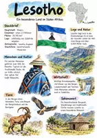 Vorschau - Arbeitsblätter - Lernplakat + Arbeitsblätter zum Thema "Lesotho" (Lückentext, Hörverstehen) + Lösung & MP3 - Deckblatt