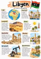 Vorschau - Arbeitsblätter - Lernplakat + Arbeitsblätter zum Thema "Libyen" + Lösung & MP3 + - Deckblatt