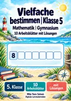 Vorschau - Arbeitsblätter - Vielfache bestimmen Klasse 5 Gymnasium | Mathematik Sekundarstufe I | 10 Arbeitsblätter mit Lösungen als PDF - Deckblatt