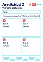 Vorschau - Arbeitsblätter - Vielfache bestimmen Klasse 5 Gymnasium | Mathematik Sekundarstufe I | 10 Arbeitsblätter mit Lösungen als PDF - Seite 2
