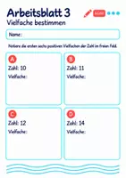Vorschau - Arbeitsblätter - Vielfache bestimmen Klasse 5 Gymnasium | Mathematik Sekundarstufe I | 10 Arbeitsblätter mit Lösungen als PDF - Seite 3
