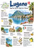 Vorschau - Arbeitsblätter - Lernplakat + Arbeitsblätter zum Thema "Lugano" (Lückentext, Hörverstehen) + Lösung & MP3 - Deckblatt