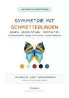 Vorschau - Mal- und Bastelvorlagen - Symmetrie mit Schmetterlingen - Lernumgebung - Seite 1