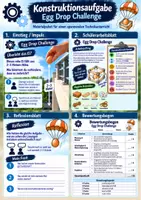Vorschau - Arbeitsblätter - Konstruktionsaufgabe im Technikunterricht – Egg Drop Challenge | Planen, Bauen, Testen & Bewerten - Tippkarte - Technik - Klasse 6-10 - Deckblatt
