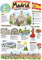 Vorschau - Arbeitsblätter - Lernplakat + Arbeitsblätter zum Thema "Madrid" + Lösung & MP3 + - Deckblatt