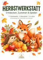 Vorschau - Arbeitsblätter - 🍂Herbstwerkstatt – 17 differenzierte Arbeitsblätter für Kinder von 2–6 Jahren - Deckblatt