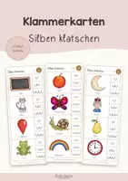 Vorschau - Stationenlernen - Freiarbeit: Klammerkarten Silben | Klasse 1 - Deckblatt
