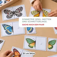 Vorschau - Arbeitsblätter - Achsensymmetrie Grundschule – Lernpaket Schmetterlingen - Seite 1