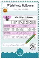 Vorschau - Fördermaterial/Inklusion - Würfeltexte Halloween - Zusammenhängende Sätze würfeln - Deckblatt