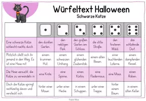 Vorschau - Fördermaterial/Inklusion - Würfeltexte Halloween - Zusammenhängende Sätze würfeln - Seite 2