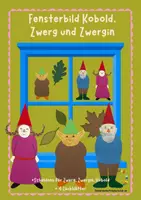 Vorschau - Mal- und Bastelvorlagen - Fensterbild im Kunstunterricht: Zwerg, Zwergin und Kobold - Deckblatt