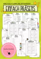 Vorschau - Arbeitsblätter - Präsens - 18 differenzierte Arbeitsblätter - Deckblatt