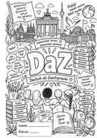 Vorschau - Mal- und Bastelvorlagen - DaZ Deckblatt Schnellhefter/ Heftumschlag - Deckblatt