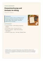 Vorschau - Unterrichtsreihen - Prozentrechnung und Dreisatz im Alltag - vierfach differenziert inkl. eigener Förderversion / DaZ-Version - Seite 1