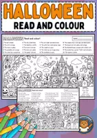Vorschau - Arbeitsblätter - Halloween: Read And Colour Arbeitsblätter (Englisch Grundschule) - Deckblatt