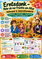 Vorschau - Stundenentwürfe - Erntedank – Mehr als nur Früchte am Altar | Rollenspiel & Unterrichtsmaterial (Klasse 6–8, 3-fach differenziert) - Deckblatt