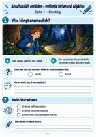 Vorschau - Arbeitsblätter - Anschaulich erzählen in Klasse 5 – Treffende Verben & passende Adjektive | Deutsch-Arbeitsheft mit Lösungen - Deckblatt