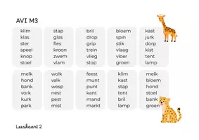 Voorbeeld - Leesblaadjes Avi start, M3, E3, M4 en E4 (50 leesblaadjes) - Pagina 1