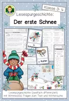 Vorschau - Stundenentwürfe - Lesespur zum Winter: Der erste Schnee (Leseförderung Lesen Grundschule Deutsch Klasse 3-4) - Deckblatt