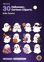 Vorschau - selbst erstellte Cliparts/Grafiken - 30 Halloween-Cliparts: Süße Geister (Cartoon-PNG, transparent) - Deckblatt