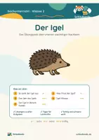 Vorschau - Unterrichtsreihen - Der Igel · Klasse 2 · Übungspack · luftige Fassung (mehr Platz zum Schreiben) - Deckblatt