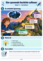Vorschau - Arbeitsblätter - Spannende Geschichten schreiben – Spannung aufbauen & Höhepunkt gestalten | Deutsch Klasse 5 | Arbeitsheft + Lösungen - Seite 2