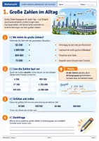 Vorschau - Arbeitsblätter - Große natürliche Zahlen lesen & schreiben – Komplettes Mathe-Heft Klasse 5 mit Lerncheck, Lösungen & Differenzierung - Deckblatt
