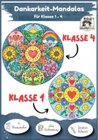 Vorschau - Mal- und Bastelvorlagen - Kunst Mandala Grundschule, Glück, Dankbarkeit Ausmalbilder | 4 Schwierigkeitsstufen für Klasse 1, Klasse 2, Klasse 3, Klasse 4 (Freebie, kostenlos) - Deckblatt