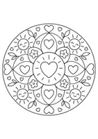 Vorschau - Mal- und Bastelvorlagen - Kunst Mandala Grundschule, Glück, Dankbarkeit Ausmalbilder | 4 Schwierigkeitsstufen für Klasse 1, Klasse 2, Klasse 3, Klasse 4 (Freebie, kostenlos) - Seite 2