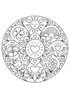 Vorschau - Mal- und Bastelvorlagen - Kunst Mandala Grundschule, Glück, Dankbarkeit Ausmalbilder | 4 Schwierigkeitsstufen für Klasse 1, Klasse 2, Klasse 3, Klasse 4 (Freebie, kostenlos) - Seite 3