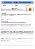 Vorschau - Stundenentwürfe - Erhitzen von Stoffen - Versuchsprotokoll - Seite 1
