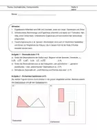 Vorschau - Klassenarbeiten - Mathearbeit 6 Dezimalbrüche, Symmetrie mit Musterlsg - Deckblatt